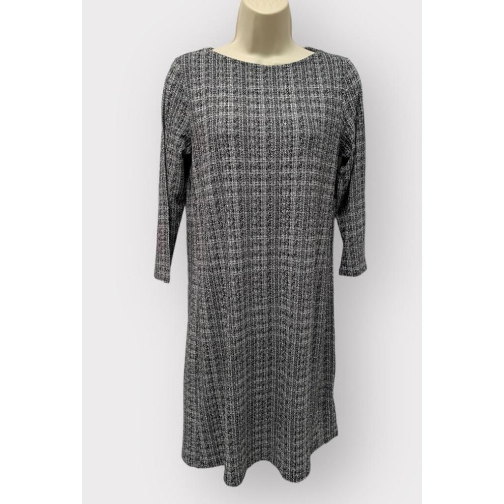 J. Jill XS Dress Wearever Knit Black White Rayon Blend